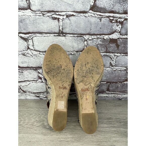 Coach Ferry Snake Embossed Platform Espadrilles Wedges Strap Sandals Women Sz 7B - Picture 6 of 16